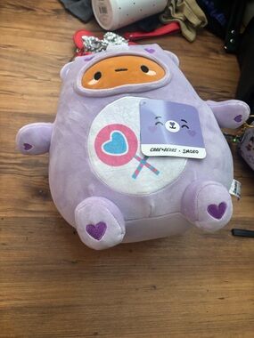Purple care bear smoko plush NWT